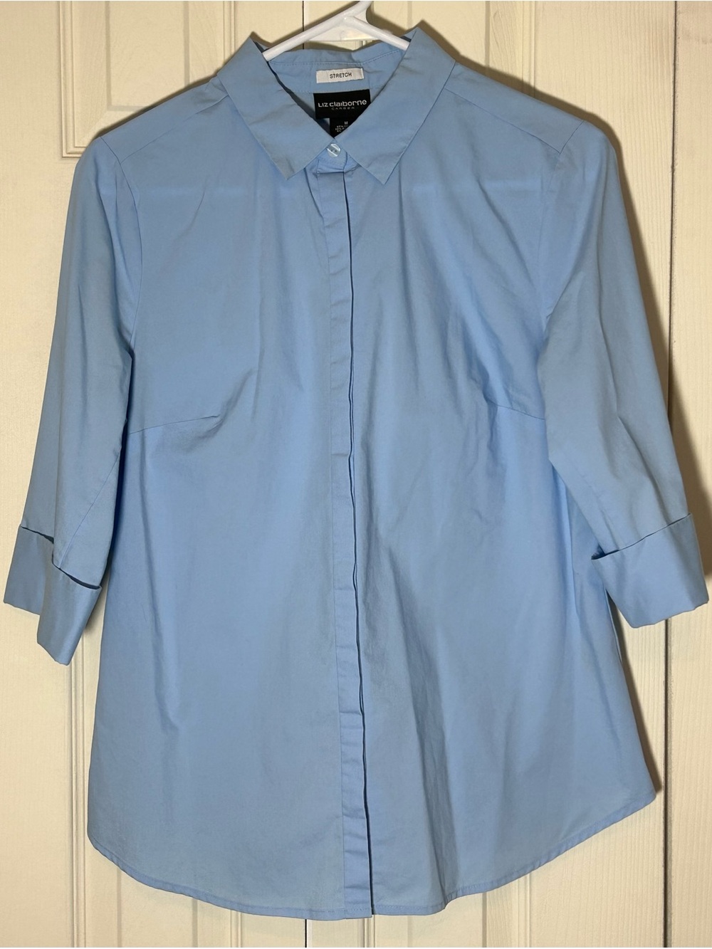Liz Claiborne Career Sky Blue Casual Button-Down Shirt